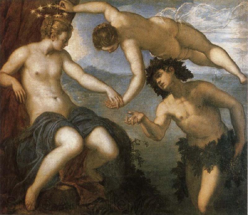 Jacopo Tintoretto Bacchus and Ariadne Norge oil painting art